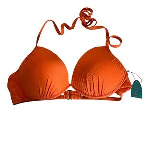Mynah Orange Padded Halter Bikini Top Size XXL
